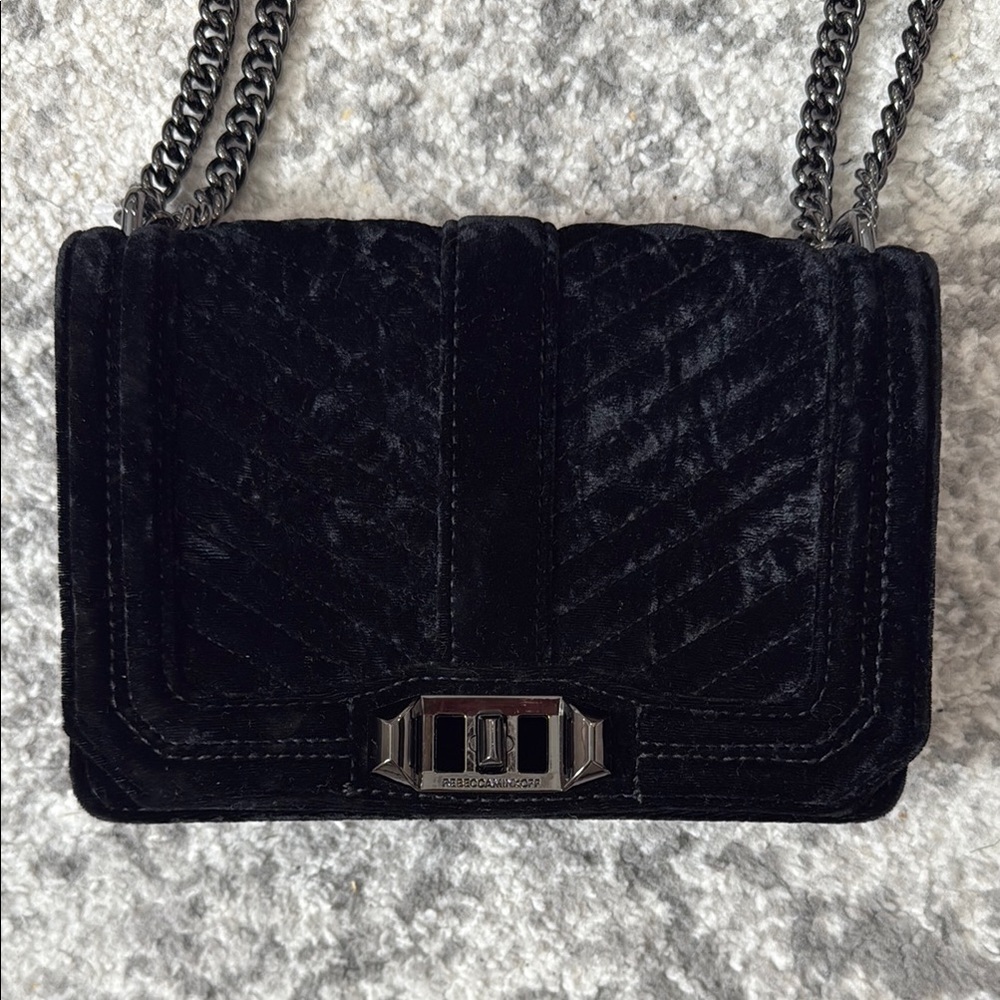 Rebecca Minkoff Black Velvet Shoulder Bag Crossbody Bag
